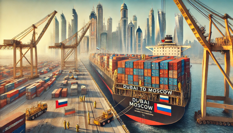 Secure vehicle shipping from Dubai to Moscow ensuring safe and reliable transport for your car.